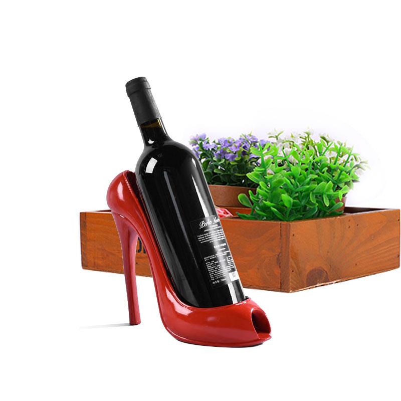 New High Heel Shoe Wine Bottle Holder Stylish Wine Rack Gift Basket Accessories for Home Red Shoe Wine Rack Creative Bottle Hol