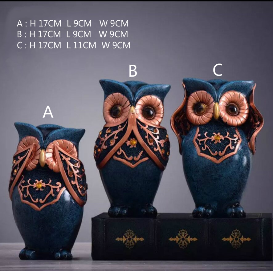 Owl Family Figurines Lovely Dancer Ornament Home Decor Creative Animal Crafts Home Decor Accessories Wedding Gift for lovers