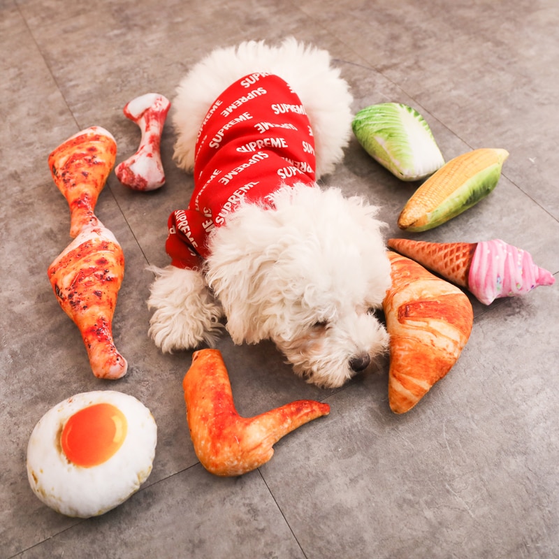 Pet Dog Toys Squeaky Bone Dog Toy Canvas Chew Toy Vegetable Simulation Carrot Training Interactive Small Dog Toys Pet Supplies