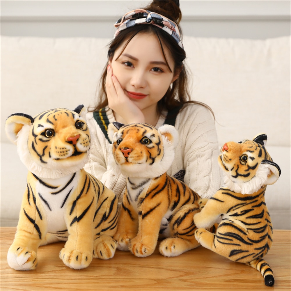 23-33cm Simulation Baby Tiger Plush Toy Stuffed Soft Wild Animal Forest Tiger Pillow Dolls For Children Kids Birthday Gift