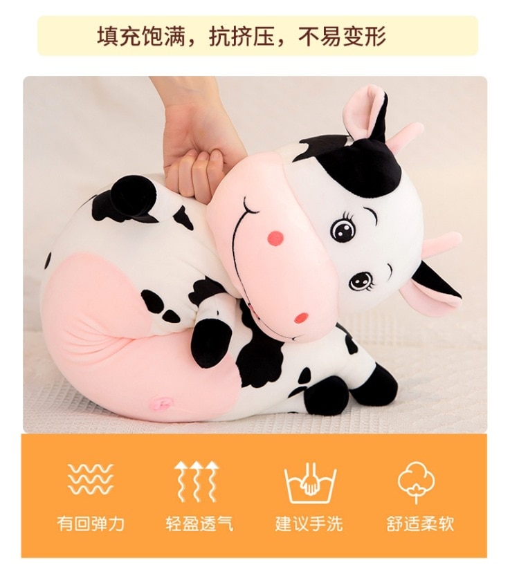 70cm-100cm Lovely Creative Milk Cow Plush Pillow Toys Soft Stuffed Cartoon Animal Cattle Doll Bedroom Sleeping Pillow Cushion