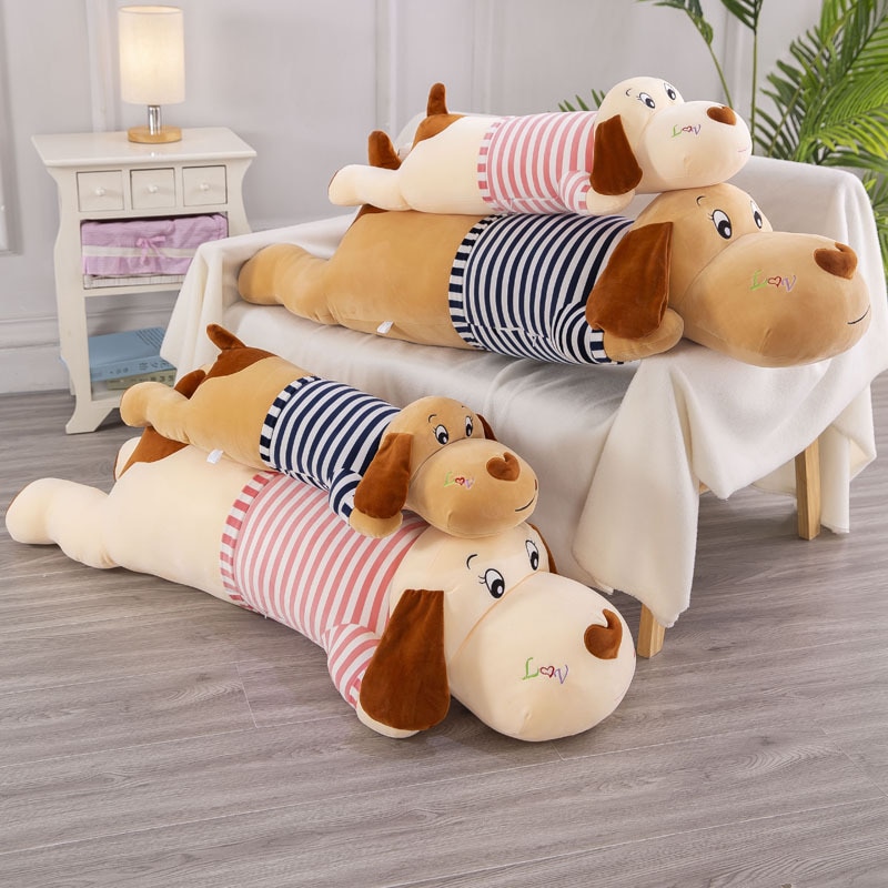 50-100cm new soft body couple striped big dog dog doll home decoration sofa pillow children girl holiday gift toys WJ052