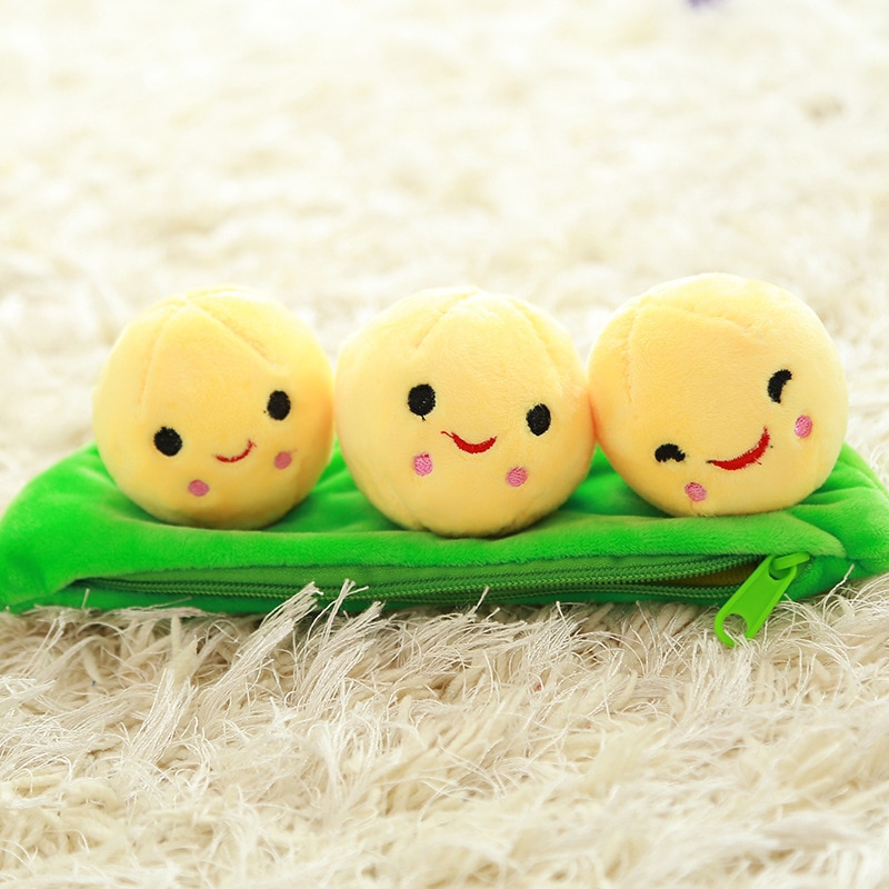 25CM Cute Kids Baby Plush Toy Pea Stuffed Plant Doll Kawaii For Children Boys Girls gift High Quality Pea-shaped Pillow Toy 138