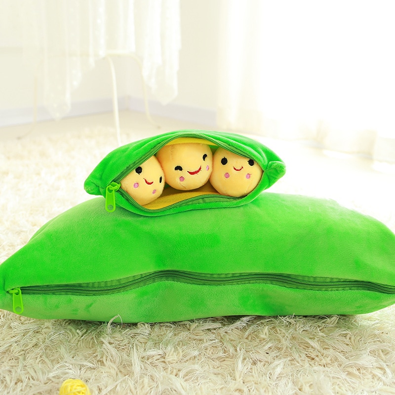25CM Cute Kids Baby Plush Toy Pea Stuffed Plant Doll Kawaii For Children Boys Girls gift High Quality Pea-shaped Pillow Toy 138