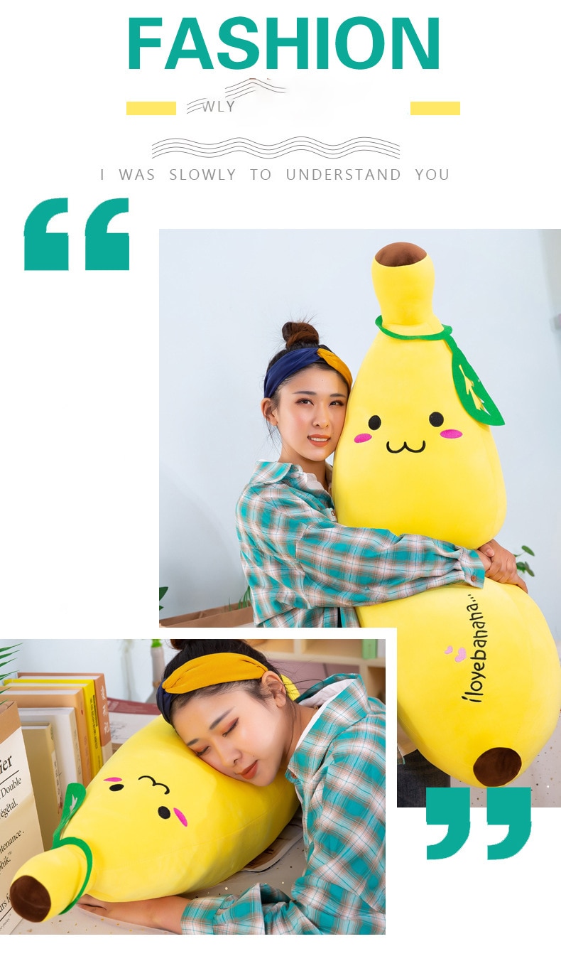 35-50cm fun creative cartoon banana plush soft pillow sofa cushion baby cute plush doll children fruit toys children gift WJ110