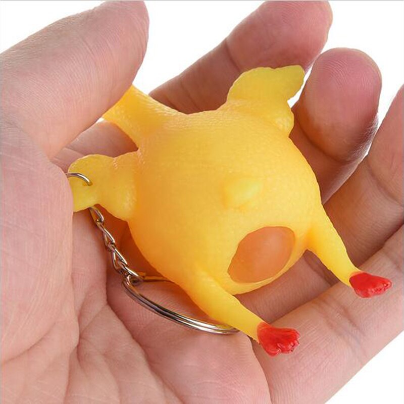 1pcs Funny Gadgets Novelty Antistress Squeeze Chicken Laying Egg Chicken Toys Keyring Surprise Squishy Kids Toys for Halloween