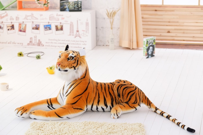 30-120cm Giant Black Leopard Panther Plush Toys Soft Stuffed Animal Pillow Animal Doll Yellow White Tiger Toys For Children
