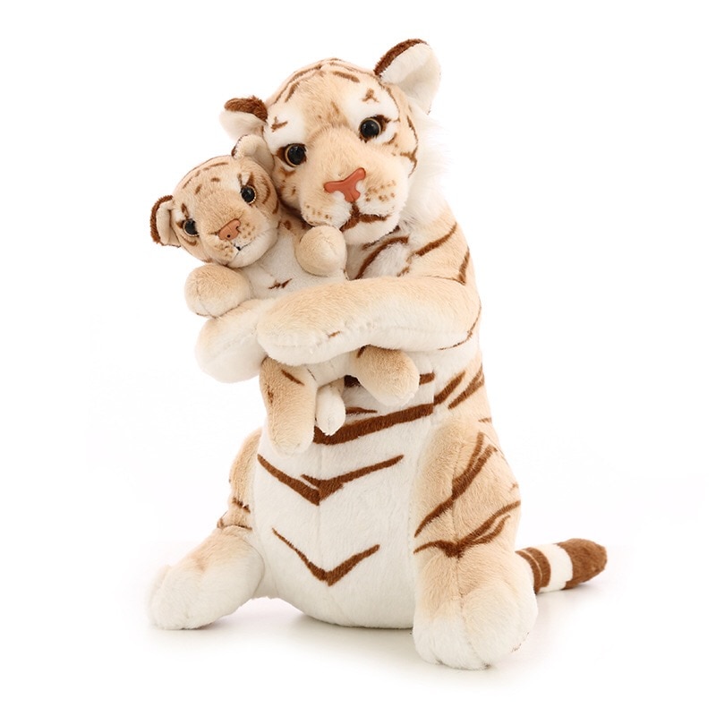 50 CM Mother and Son Tiger Plush Toys Stuffed Animal Plush Doll Simulation Child Kid Tiger Toys Lifelike Tiger Real Life Plush