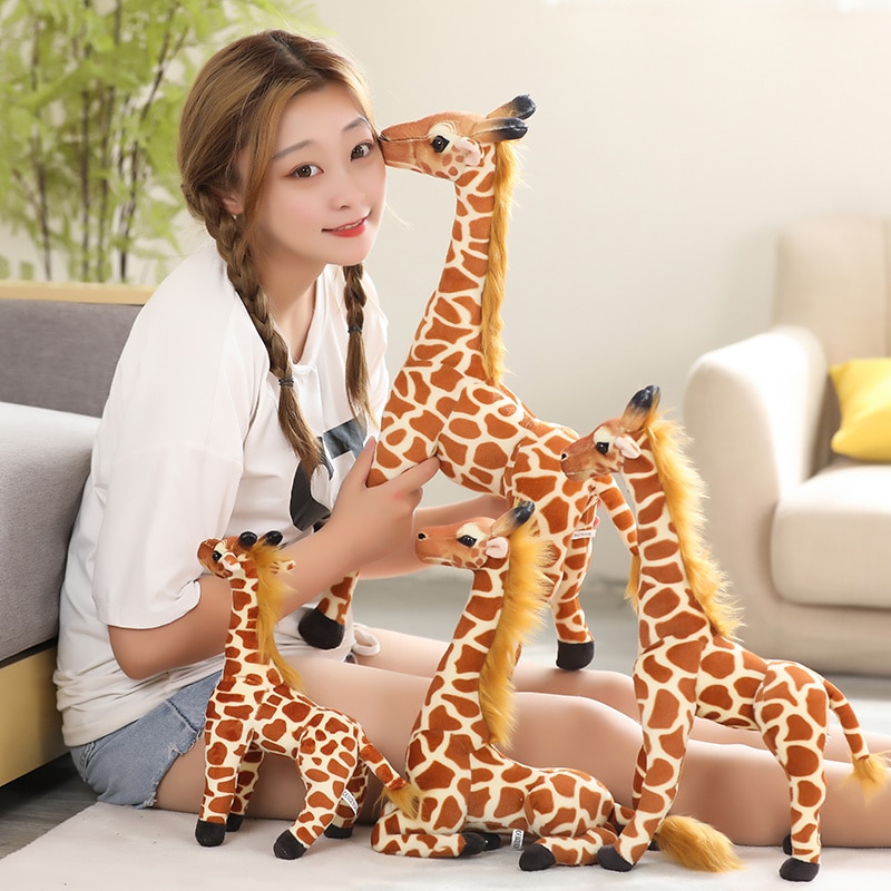 30-60cm Real Life Giraffe Plush Toys High Quality Soft Stuffed Animals Dolls Kids Children Baby Birthday Gift Room Decor