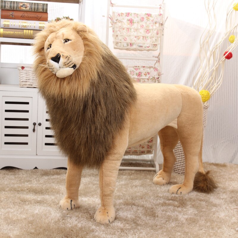 110*85cm Cool standing lion lively model Plush animal African lion can ride Children mount home decoration Kids stuffed toy gift