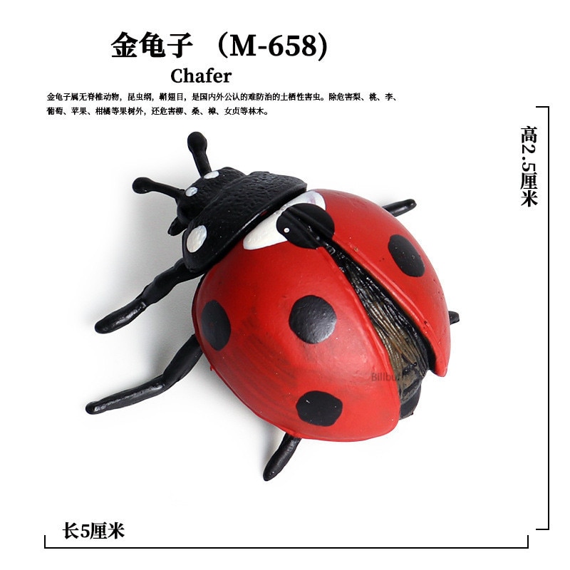 Simulation Animal Insect PVC ladybug Bee spider Model Action Figure Collection Miniature Cognition Educational Toys for Children