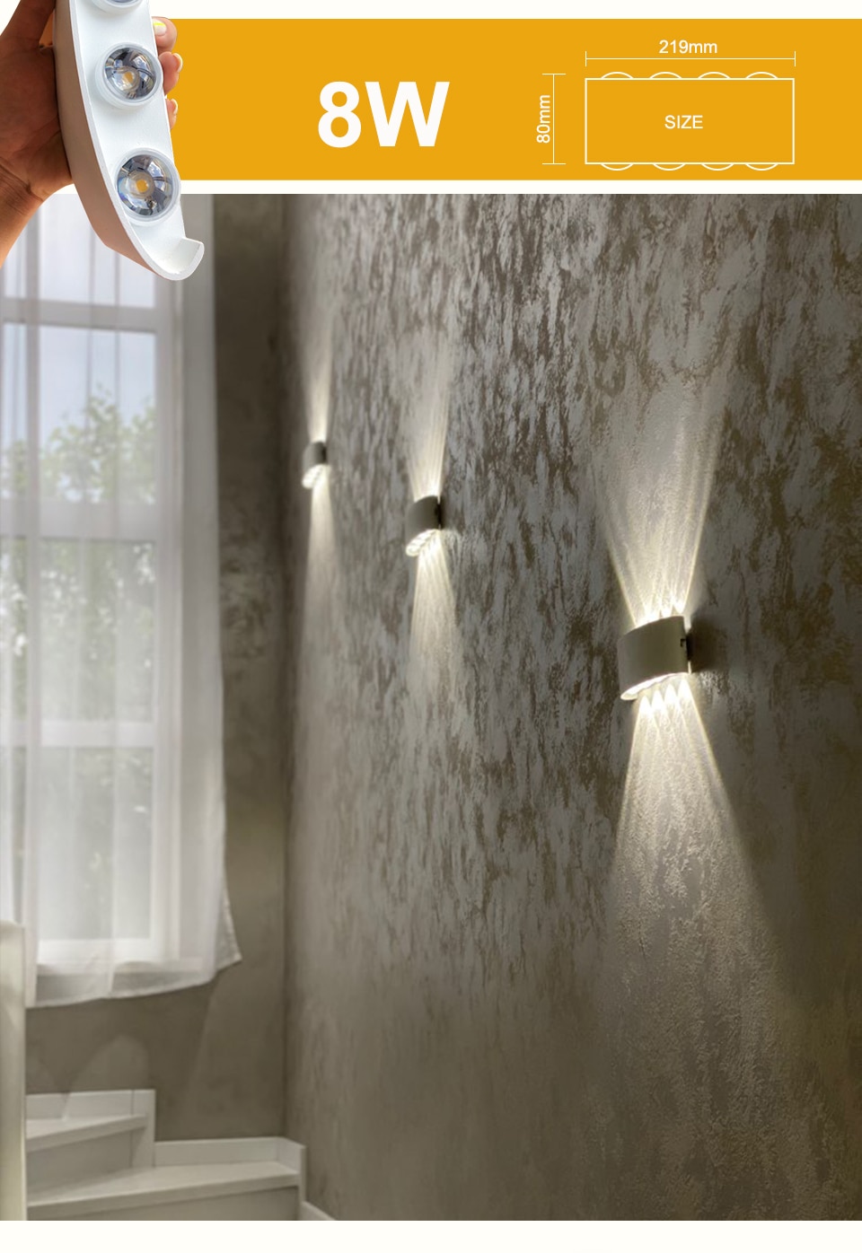 IP65 LED Wall Lamp Outdoor Waterproof Garden Lighting Aluminum AC86-265 Indoor Bedroom Living Room Stairs Wall Light