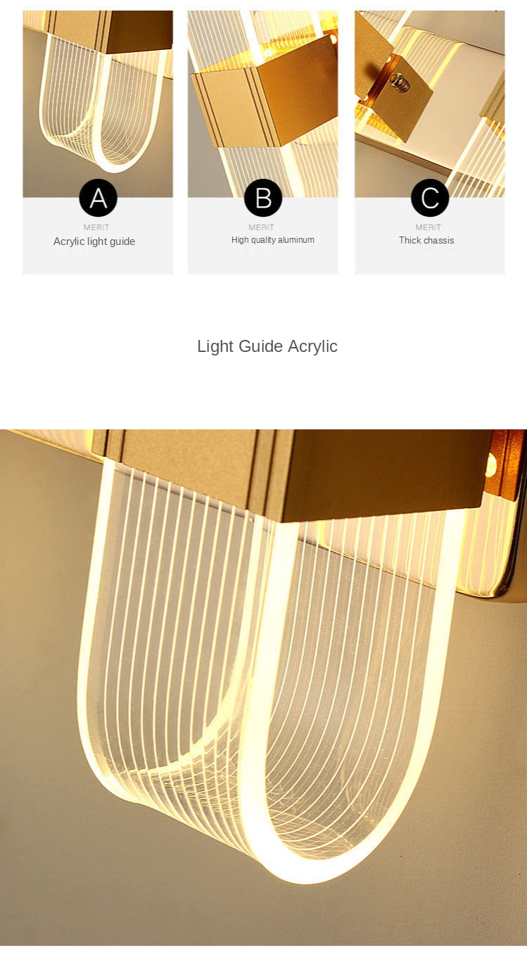 Indoor Acrylic Wall Lamp Modern LED Mounted Sconce Wall Light Warm White Cold White Natural light For Bedroom Corridor Stairs