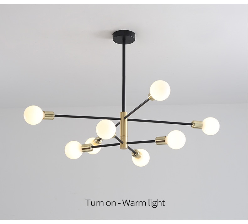 Modern Nordic Sputnik Black Chandeliers LED Lamp Home Lighting Indoor Fixtures Pendant Ceiling Not Included Bulbs 2021 New