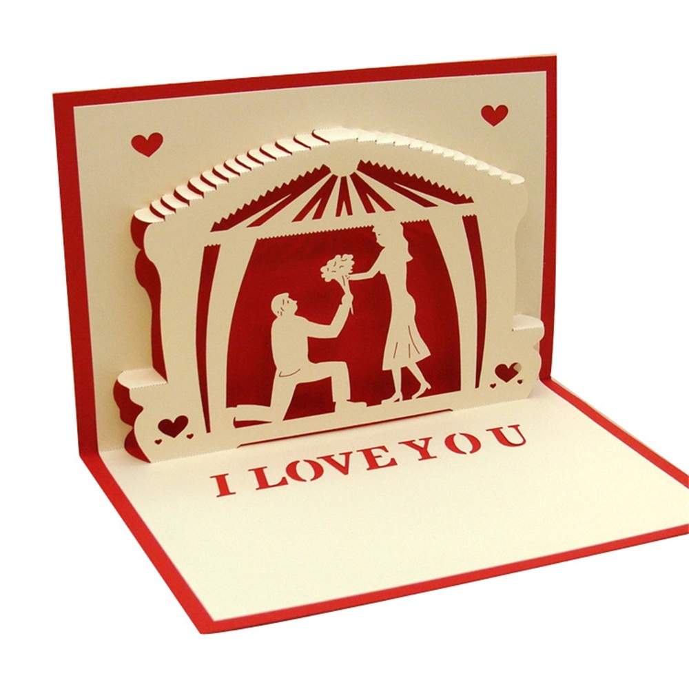 3D Pop UP Cards Valentines Day Gift Postcard Wedding Invitation Greeting Cards Anniversary for Her especially for you Love Card
