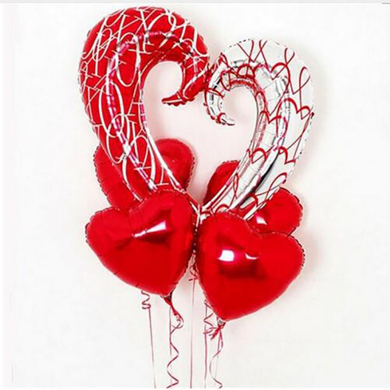1set 40inch Hook Heart Inflatable Balloons I Love You Ballons Wedding Valentine's Day Love Event Party Decoration Globos
