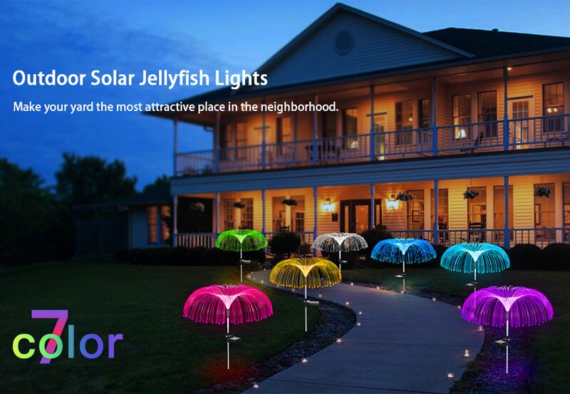 7 Color Solar Led Jellyfish Lamp Waterproof Christmas Lights Outdoor For Garden Patio Decoration Flash Pathway Flowers Light