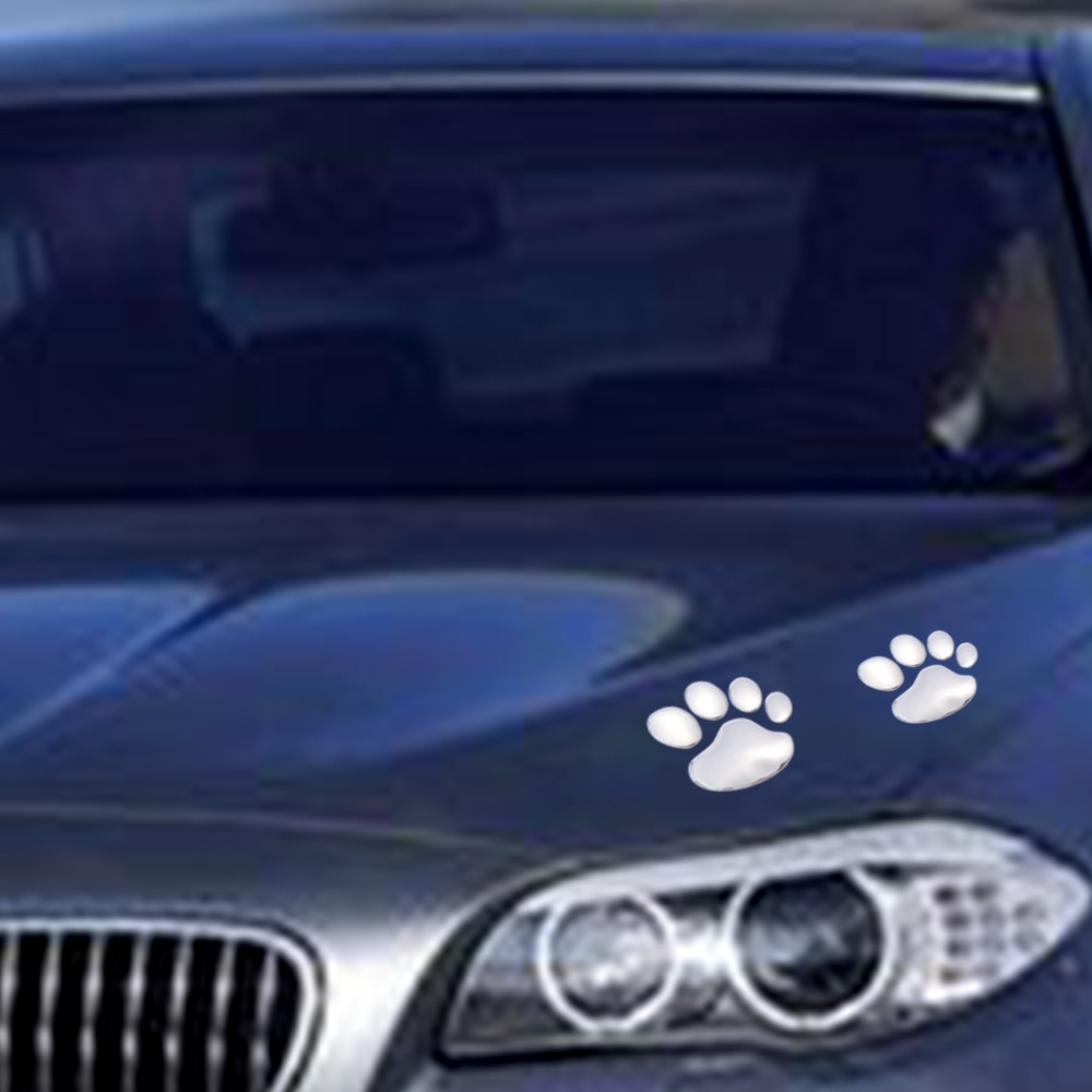 Creative 3D Animal Paw Foot Pattern Sticker Car Window Bumper DIY Accessories Lovely Home Decoration Decal