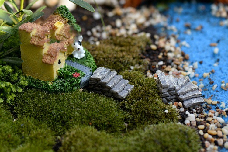 Stone Stairs Figurine Micro Landscape Statue Home Decor Resin Craft Miniature Fairy Garden Decoration Accessories Modern Gift