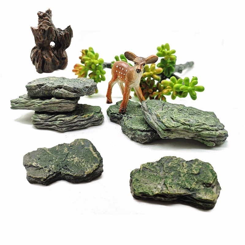 Fake Stone Artificial Hill Mountain Model Figurine Craft Miniature Fairy Garden Decoration Aquarium Ornament DIY Accessories