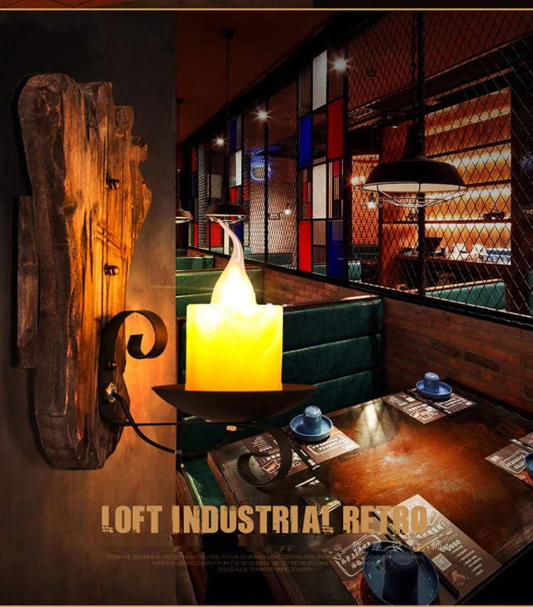 Retro Boat Wooden Lamp Restaurant Cafe Bar Nostalgic Lamp Creative Loft Industrial Style Personality Corridor Aisle Wall Lamp