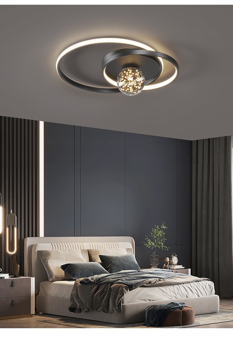 Nordic Rings Gypsophila Chandelier Lights For Living Room Bedroom Study Home Modern Ceiling Mounted Lighting Indoor Deco Lamps
