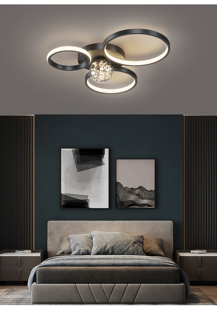 Nordic Rings Gypsophila Chandelier Lights For Living Room Bedroom Study Home Modern Ceiling Mounted Lighting Indoor Deco Lamps