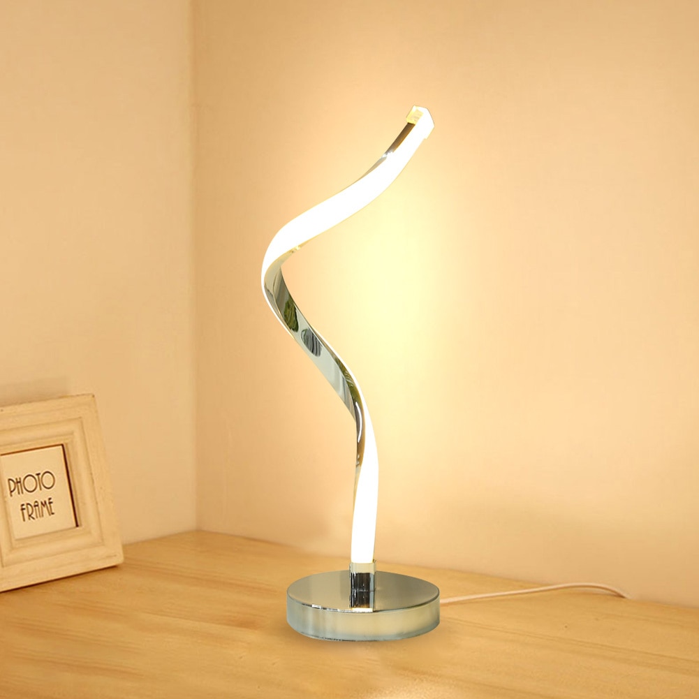 White Warm Light Living Room Modern Spiral LED