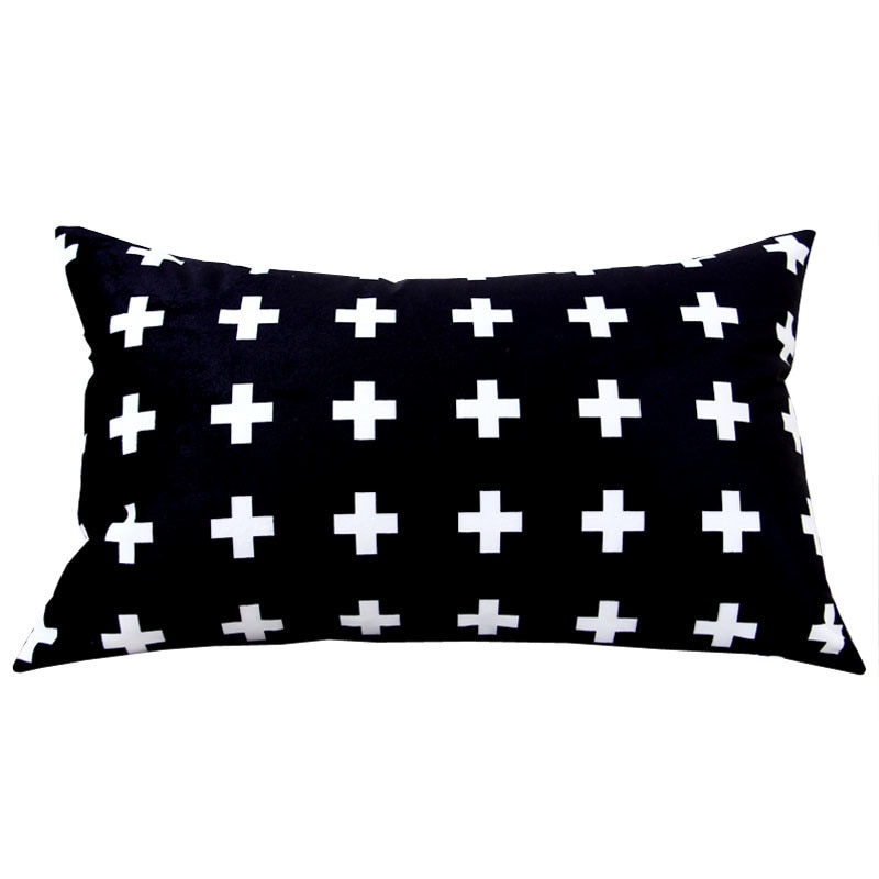 Nordic Black White Grid Cushion Cover 30x50cm (Only covers)