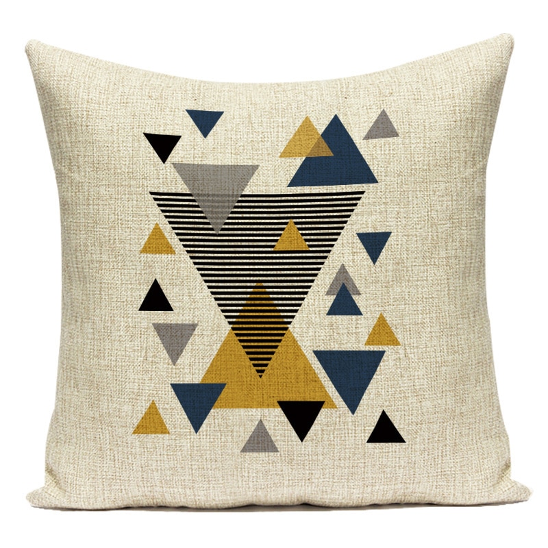 Nordic Geometry Cushions Case Yellow Stripe (Only covers)