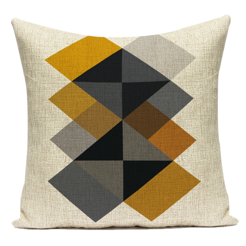 Nordic Geometry Cushions Case Yellow Stripe (Only covers)