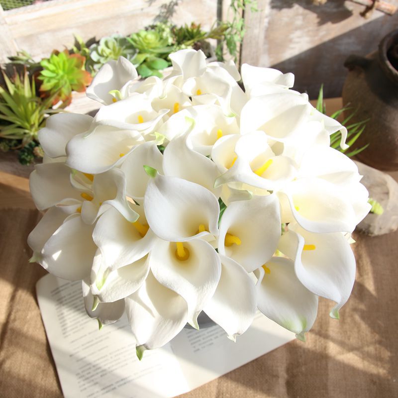 5/10 Heads Artificial Calla Lily Flowers PU Artificial Plants