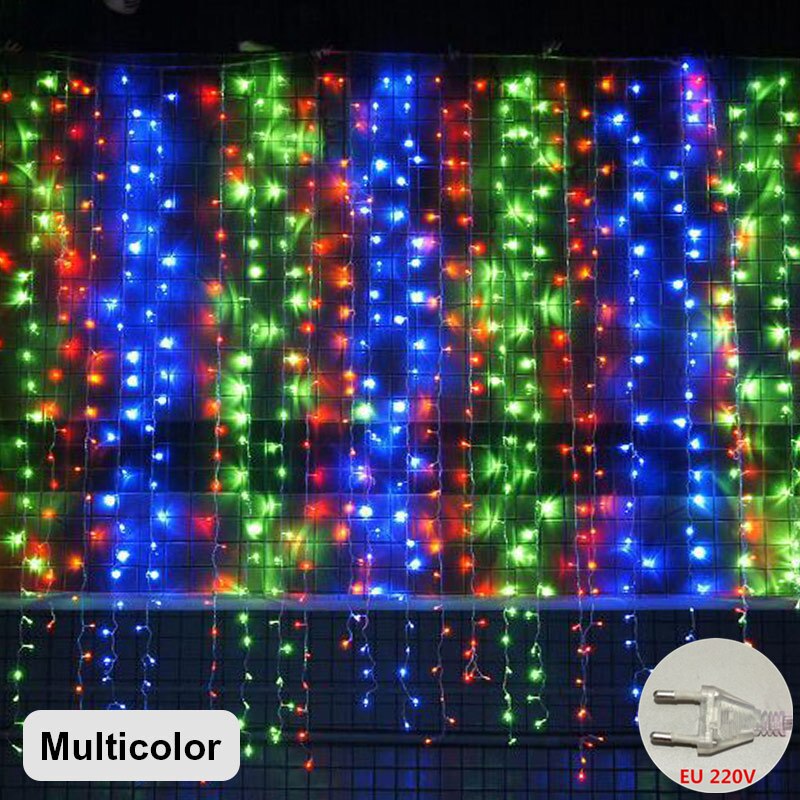 Curtain LED Lights Merry Christmas Decorations