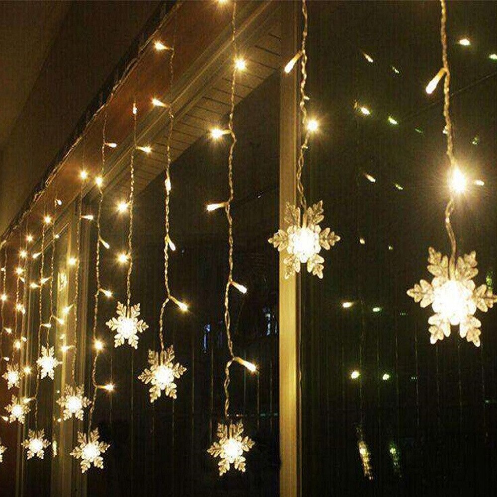 Curtain LED Lights Merry Christmas Decorations