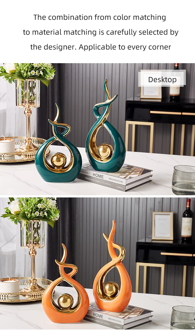 Nordic home decor figurines for interior living room ceramics