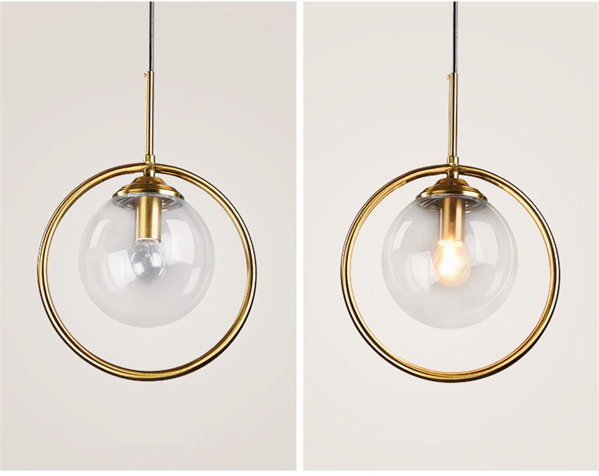 Modern LED Pendant Lights Simple Glass Hanging Lamps