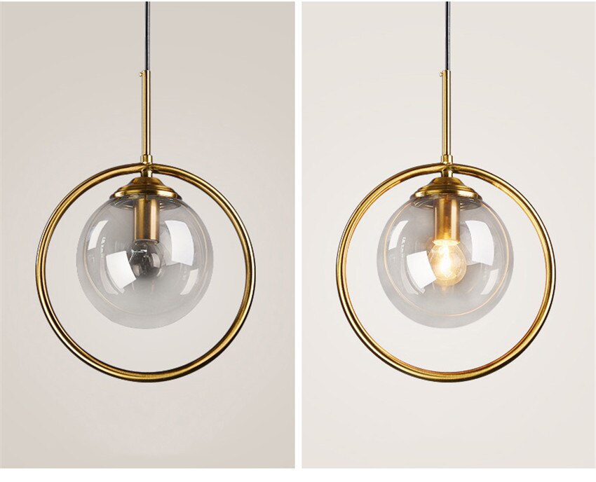 Modern LED Pendant Lights Simple Glass Hanging Lamps