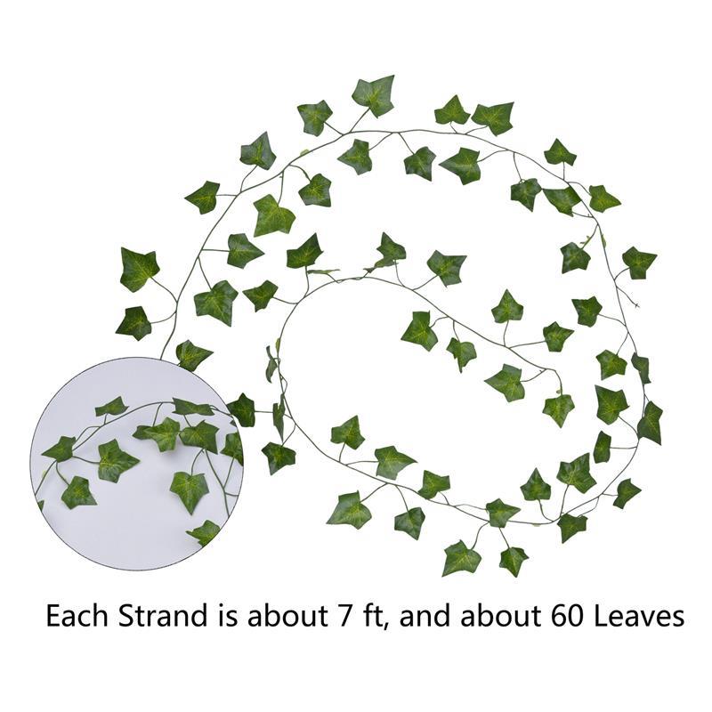 12pcs 2M Ivy green Fake Leaves Garland Plant Vine Artificial Plants