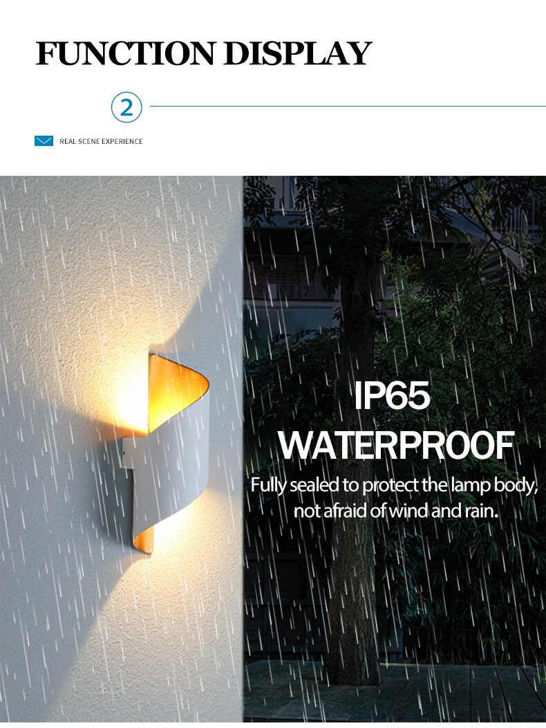 LED Wall Lamp Spiral Design 10W Indoor Wall Lights Waterproof