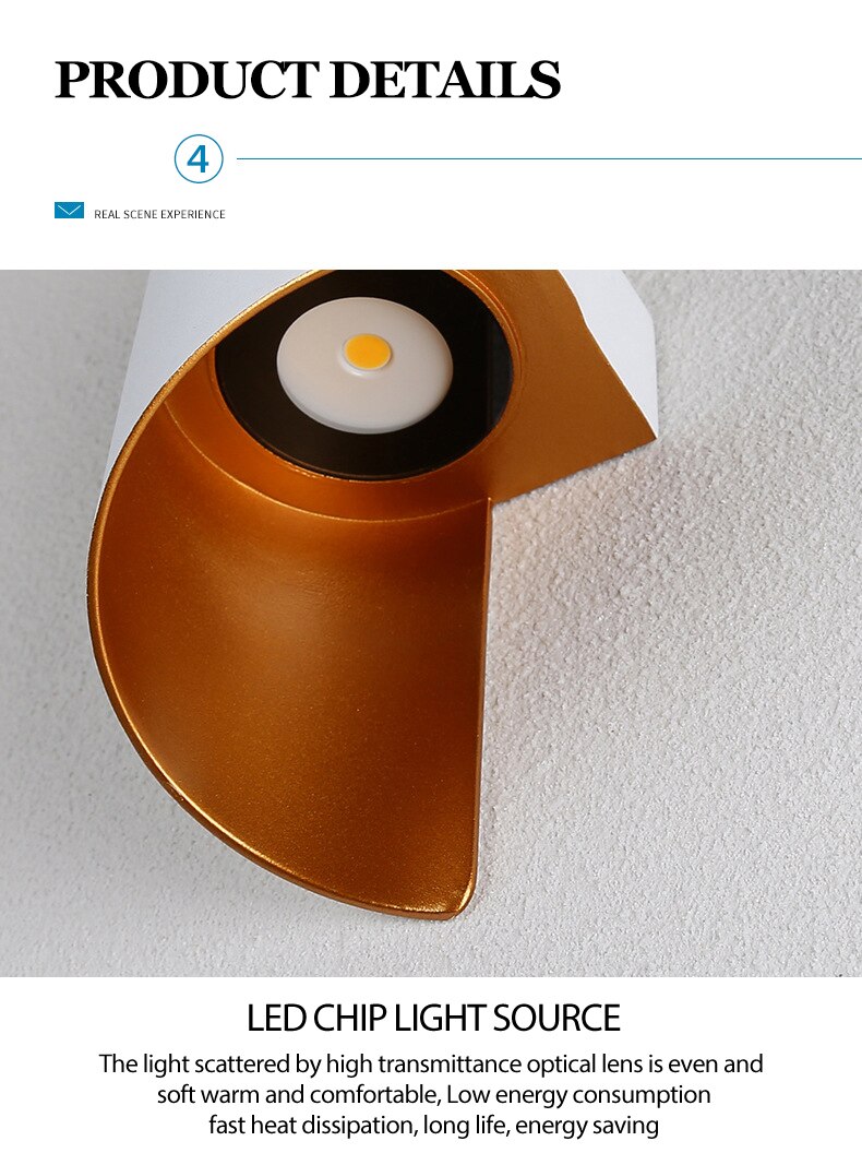 LED Wall Lamp Spiral Design 10W Indoor Wall Lights Waterproof