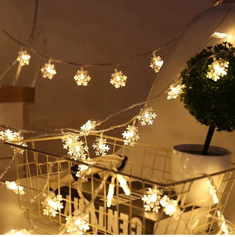 Snowflake LED Light Christmas Decor Hanging Garland