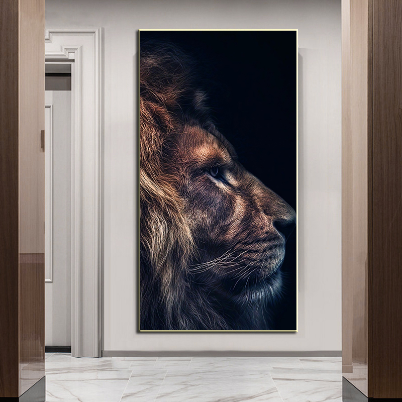 Prints Lion tiger Butterfly Canvas Painting Wall Art