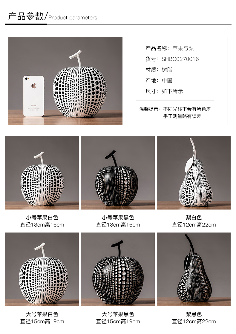 Resin Apple Statues Home Decoration