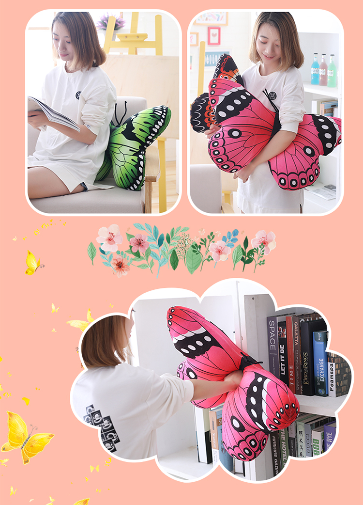 colorful butterfly plush pillow sofa decoration