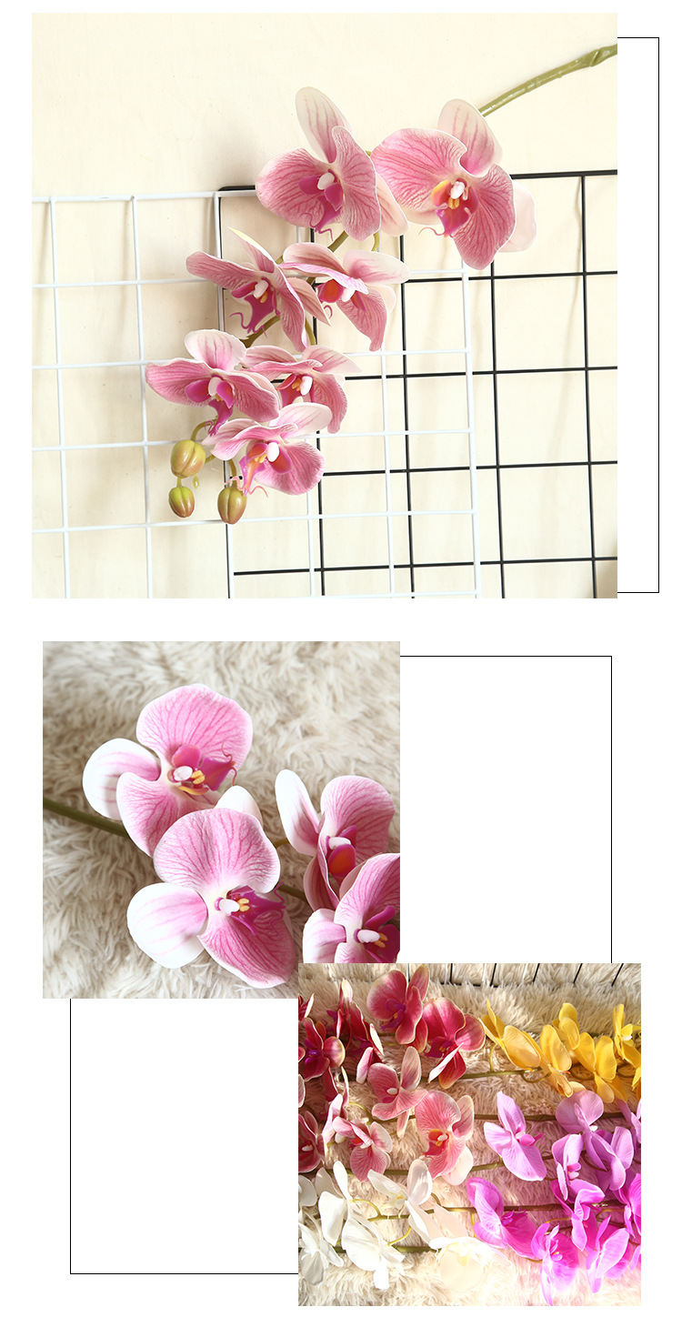 Large latex 3D printing Orchids artificial flowers without pot