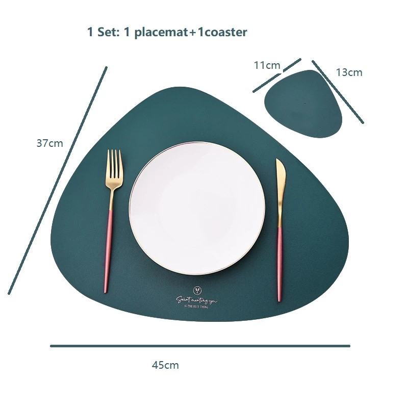 PU Leather Dual Sided Placemat and Coaster Set