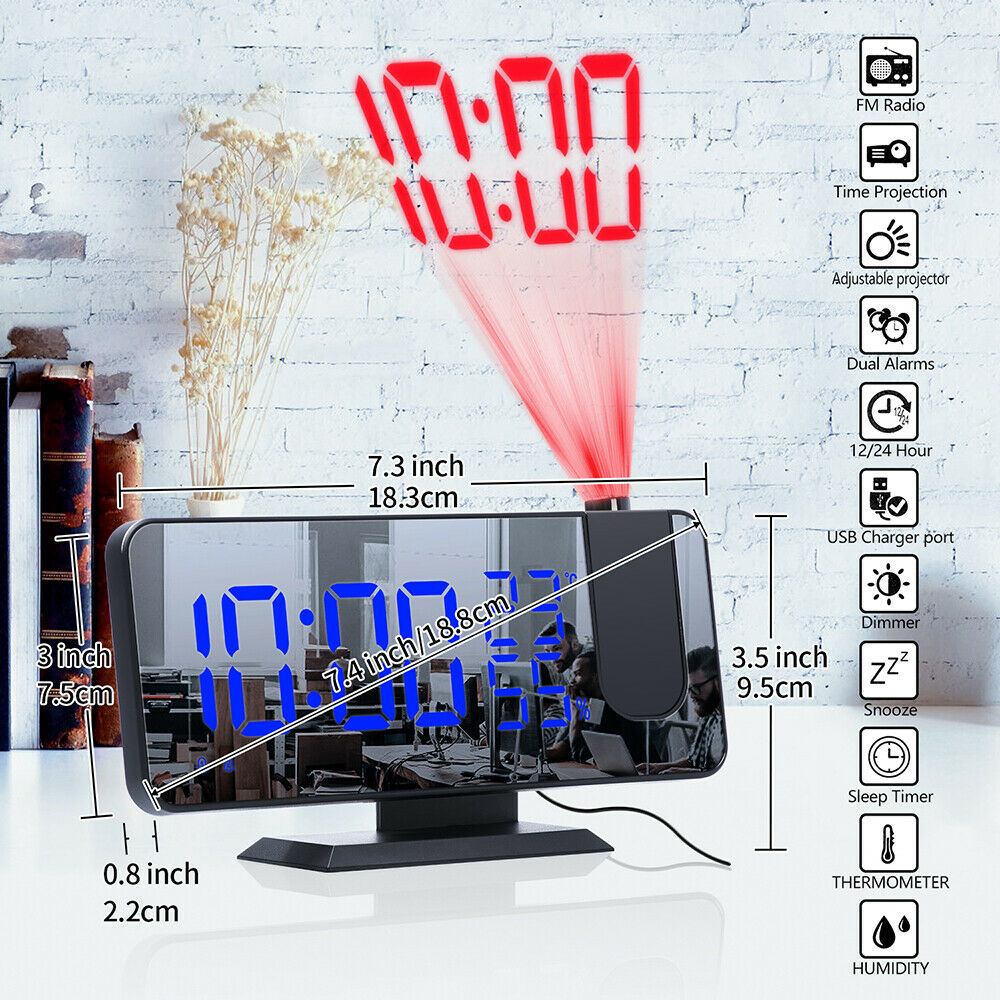 LED Digital Alarm Electronic Clock Table USB