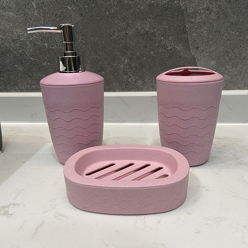 3Pcs/Set Wheat Straw Soap Dispenser Toothbrush Holder Soap Box Bathroom Accessories