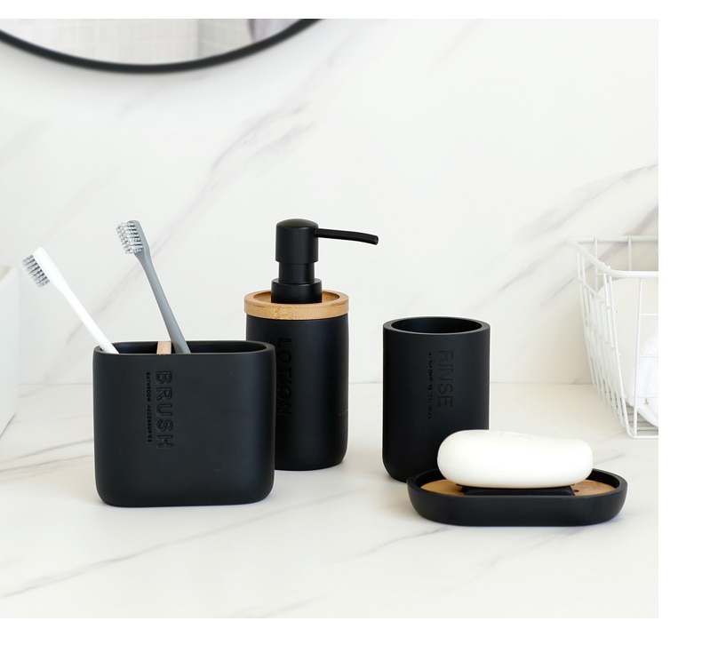 Bathroom Accessories Set Designer Soap Lotion Dispenser Toothbrush Holder Soap Dish