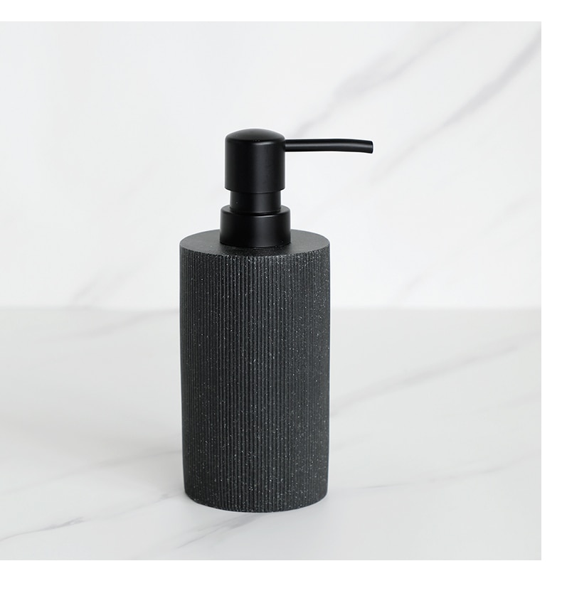 Black bathroom accessories sets Soap Dispenser Toothbrush Holder Dish Mouthwash Cup